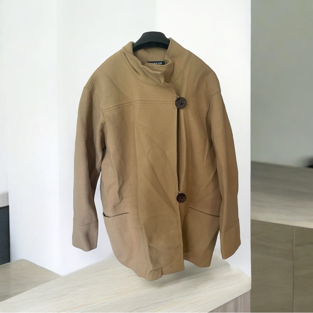 Jones New York Signature Wool Coat Plus Size 1X Artsy Classic Camel Tan Jacket